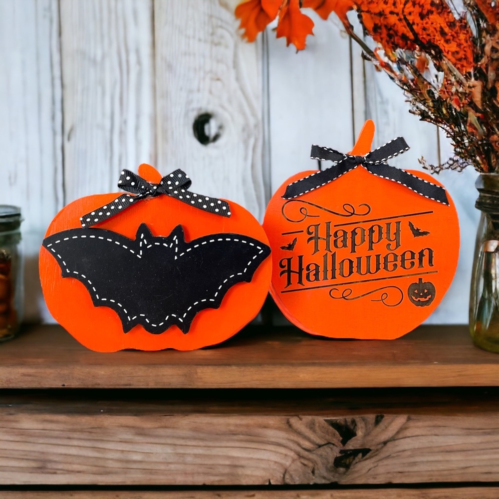 Set of 2 Halloween Pumpkins